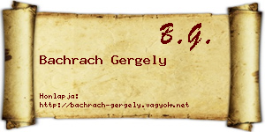 Bachrach Gergely névjegykártya